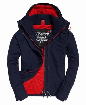 Superdry Pop Cipzár Hooded Arctic SD-Windcheater Férfi Kabát Sötétkék/Piros | XMHDA9015